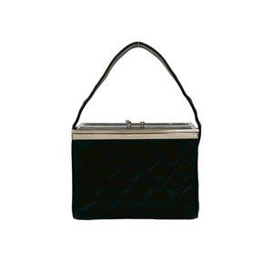CHANEL Matelasse Coco Mark Lambskin Genuine Leather Vanity Bag, Black, 14005